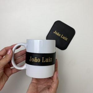 Kit Caneca + tag + porta copo